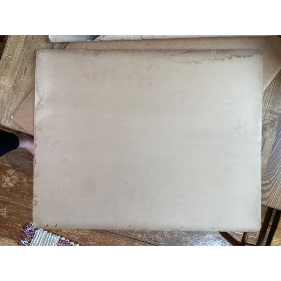 Antique Victorian Charcoal Chalk Sepia Portrait Of Bearded Man In Hat - Picture 4 of 7